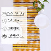 Aztec Yellow Woven Fabric Table Runner with Tassel
